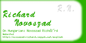 richard novoszad business card